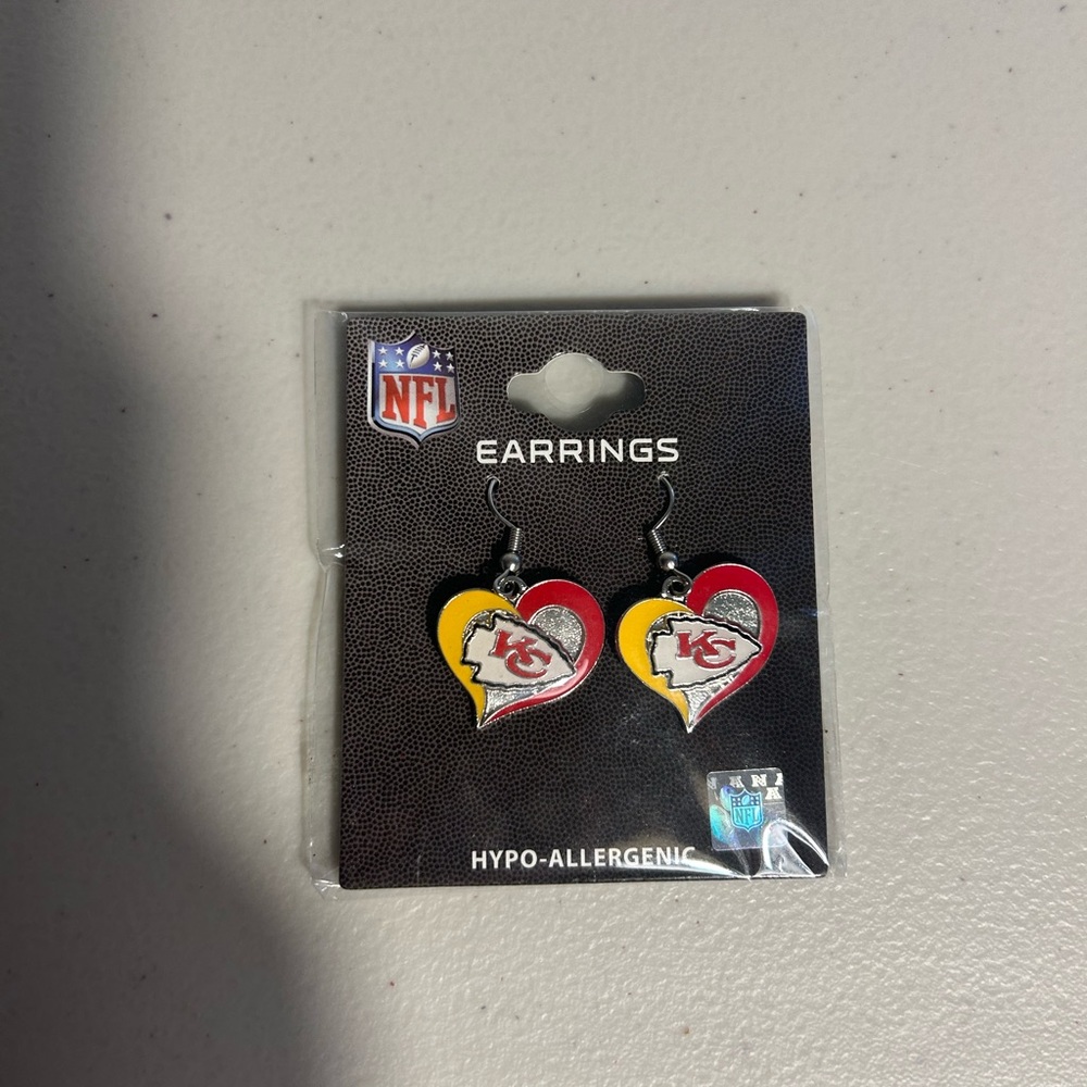 NFL Team Logo Earrings in Black and Silver